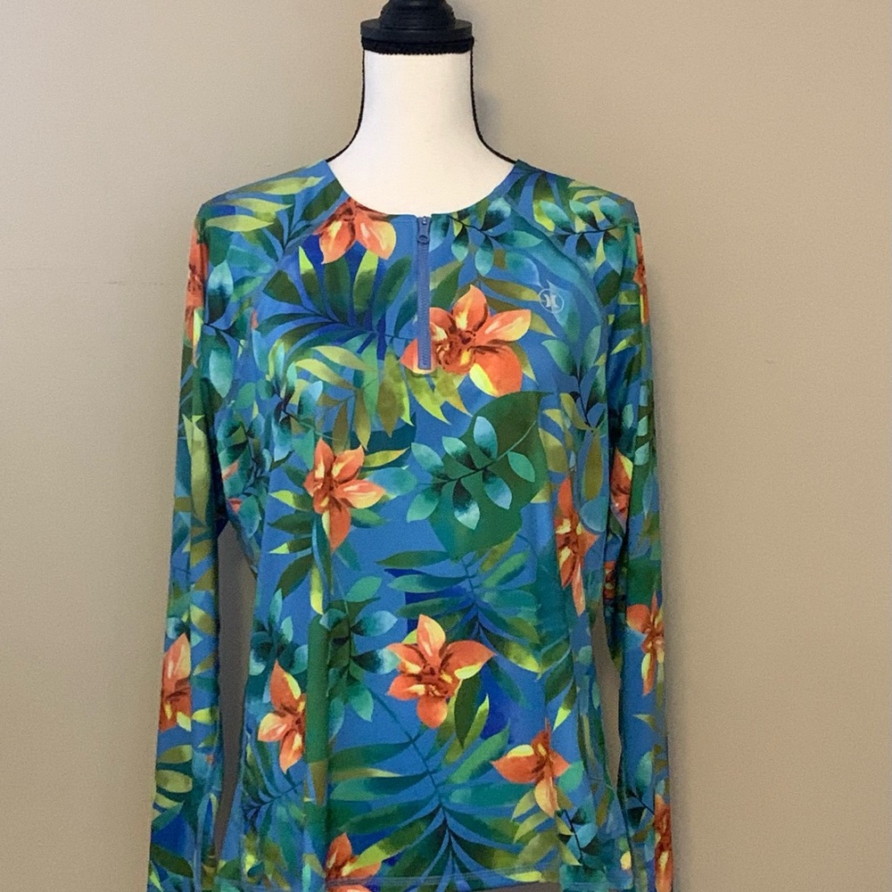 Hurley Tropical Long Sleeve Top UPF+50 size xl euc